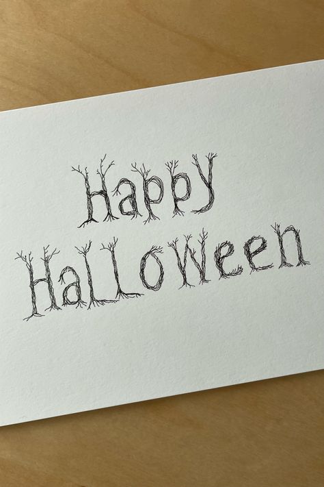 Halloween Calligraphy, Haunted Woods, Halloween Doodles, Calligraphy Styles, Happy Halloween, Art Inspo, Calligraphy, Doodles, Halloween