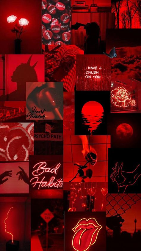 Red Collage Wallpaper Aesthetic, Red Aesthetic Collage Wallpaper, Red Aesthetic Collage, Red Colour Wallpaper, Aesthetic Collage Wallpaper, Whatsapp Wallpapers Hd, Generation Photo, Cute Home Screen Wallpaper, Red And Black Wallpaper