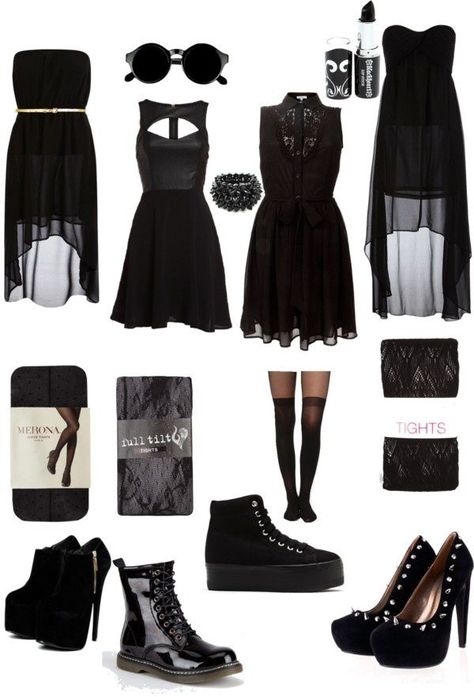 Dresses And Tennis Shoes, Goth Dresses, Black Dress Outfits, Dresses Outfits, Gothic Outfits, Goth Outfits, Dieselpunk, Dark Fashion