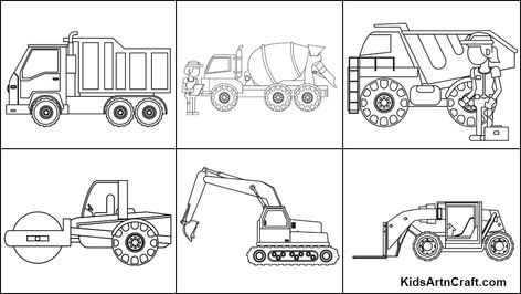 Construction Vehicles Coloring Pages For Kids – Free Printables - Kids Art & Craft Construction Coloring Pages Free, Construction Vehicles Printables, Vehicles Coloring Pages, Transportation Coloring Pages, Transport Vehicles, Fall Preschool Activities, Printables Free Kids, Fall Preschool, Coloring Pages For Boys