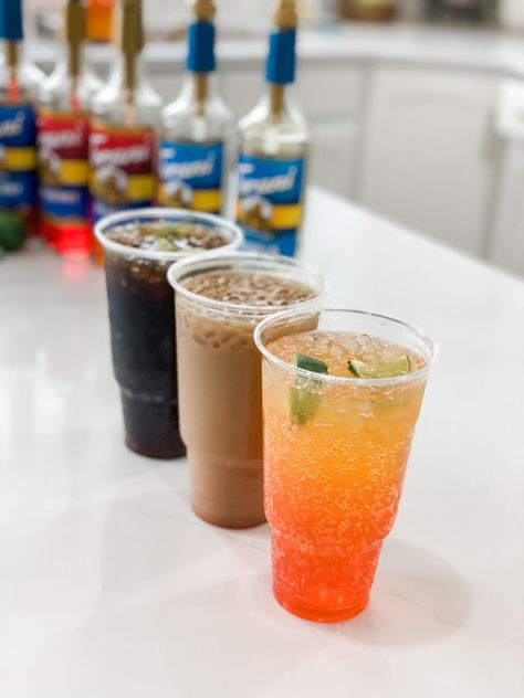 Redbull Station At Home, Mixed Soda Drinks, Soda Pop Recipes, Swig Drink Recipes How To Make, Soda Bar Menu Printable, Soda Maker Recipes, Pepsi Drinks Recipes, Mixed Soda Recipes, Soda Party Ideas