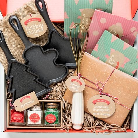 Holiday Baking Gifts, Baking Gift Set, Cast Iron Skillets, Fancy Sprinkles, Sugar Cookie Mix, Christmas Apps, Baking Gift, Iron Skillets, Baking Gifts