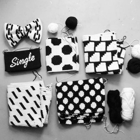 Crochet elements. All black & white. ♡ #mollamillsforlamana #mollamillscrochetterie #virkkuri #mollamills Molla Mills, Tapestry Crochet Patterns, Tapestry Bag, Crochet Clutch, Crochet Bags Purses, Crochet Tapestry, Modern Crochet, Designer Handbag, Crochet Rug