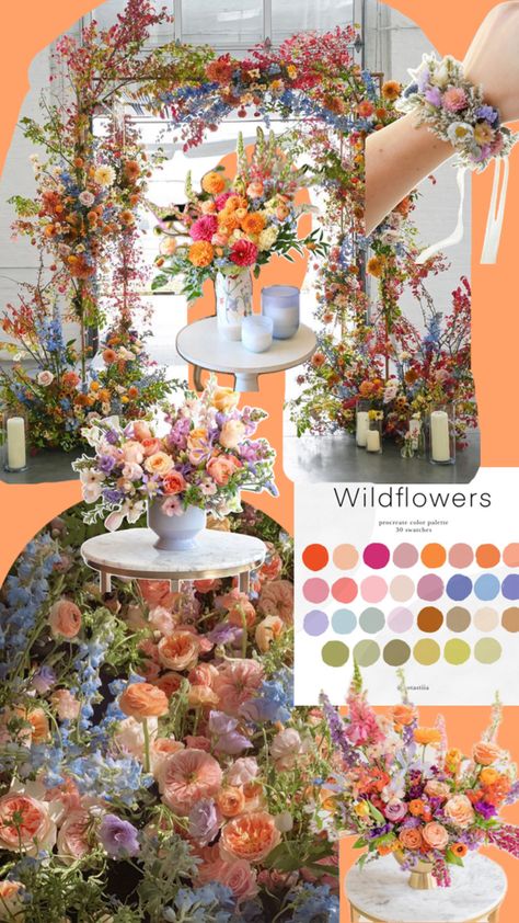 Wildflower Wedding Flowers, March Wedding Flowers, Wildflower Wedding Theme, Portugal Wedding, Wedding Palette, Wedding Theme Colors, Future Wedding Plans, Dream Wedding Ideas Dresses, Theme Color