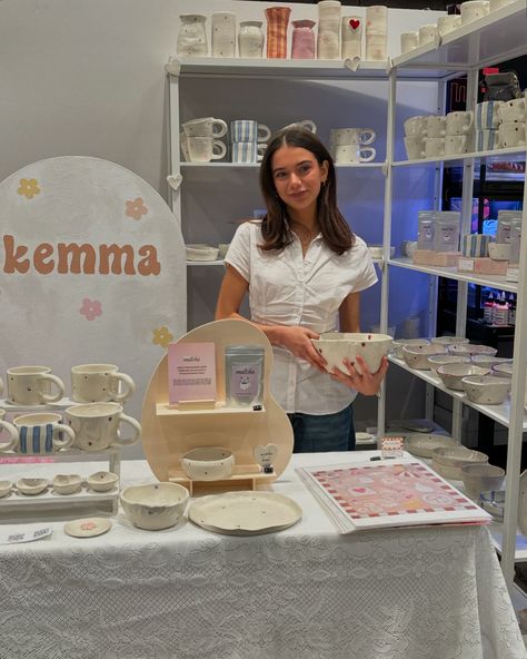 market stall selling my handmade pottery, popup shop Popup Shop, Fair Display, Craft Fair Displays, Market Stall, Market Stalls, Work Inspiration, Craft Fair, Handmade Pottery, Craft Fairs