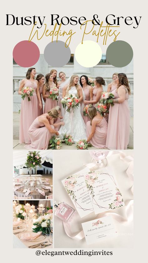 Dusty Rose And Grey Wedding, Color Palettes 2023, Gray Wedding Colors, Wedding Color Palettes, Fall Family Pictures, Grey Wedding, Family Picture Outfits, Gray Weddings, Picture Outfits