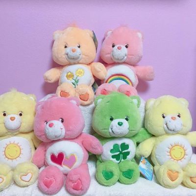 Early 2000s Toys, Sunshine Bear, 2000s Toys, Care Bears Plush, Baby Hug, Care Bears Cousins, Pink Teddy Bear, Kawaii Plushies, Rose Pastel