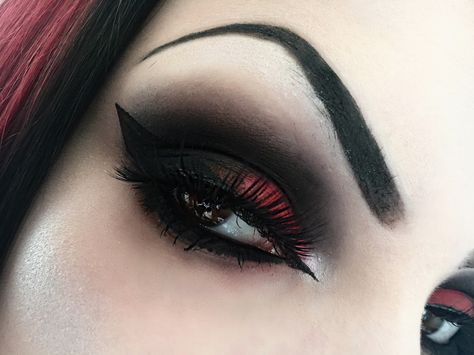 So here’s a pic of my simple, “go to” red and black eye makeup This makeup is great for an everyday, subtle vamp look • Product list:… Red And Black Eye Makeup Gothic, Red And Black Makeup Looks Goth, Red And Black Eyeshadow, Red And Black Eye Makeup, Red And Black Makeup, Black And Red Makeup, Gothic Eye Makeup, Maroon Eye Makeup, Black Makeup Looks