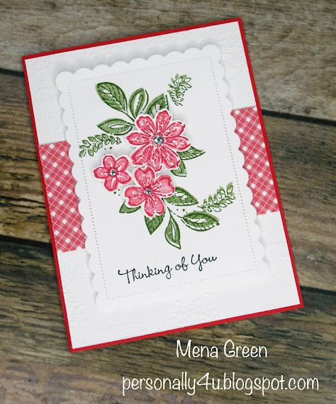 Personally Yours: Thinking of You Card with Petal Park Stampin Up Thinking Of You, Petal Park, Birthday Cards For Mother, Fall Greeting Cards, Stampin Up Card, Card Making Templates, Easy Cards, Card Layouts, Card Crafting