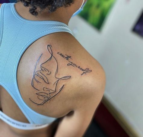 Fine Line Tattoo Black Woman, Optimistic Tattoos, 4 Tattoo, Spine Tattoos For Women, Tattoos For Black Skin, Healing Tattoo, Leg Tattoos Women, Shoulder Tattoos, Dope Tattoos For Women