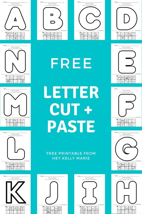 Letter Review Preschool Free Printable, Letter Sorting Preschool Free Printable, Kindergarten Cut And Paste Worksheets, Cut And Paste Worksheets Preschool, Letter X Activities For Preschool, Free Alphabet Printables Letters, Letter Activities For Preschool, Free Preschool Printables Alphabet, Alphabet Recognition Activities