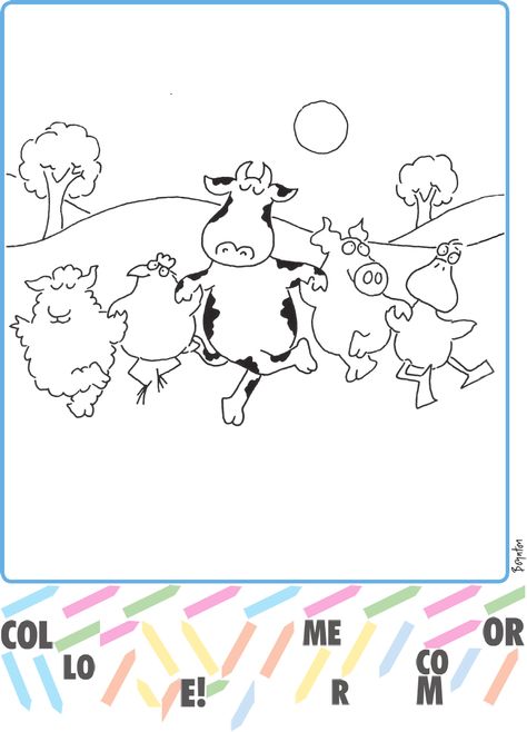 The Official Sandra Boynton Event Kit Barnyard Dance Activities, Sandra Boynton Birthday, Barnyard Dance, Morning Baskets, Dance Coloring Pages, Children's Book Week, Dance Crafts, Anna Birthday, Sandra Boynton