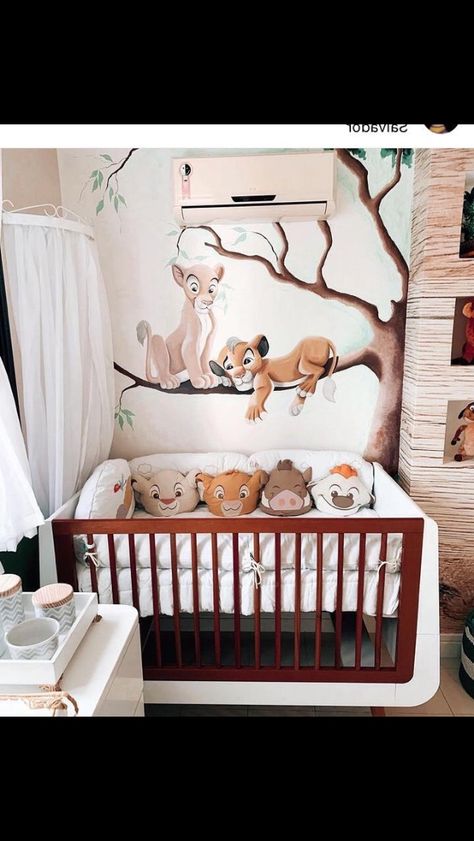 Disney Themed Bedrooms, Disney Baby Rooms, Lion King Nursery, Baby Nursery Inspiration, Tema Disney, Baby Room Themes, Baby Boy Room Decor, Girl Nursery Room, Nursery Room Design