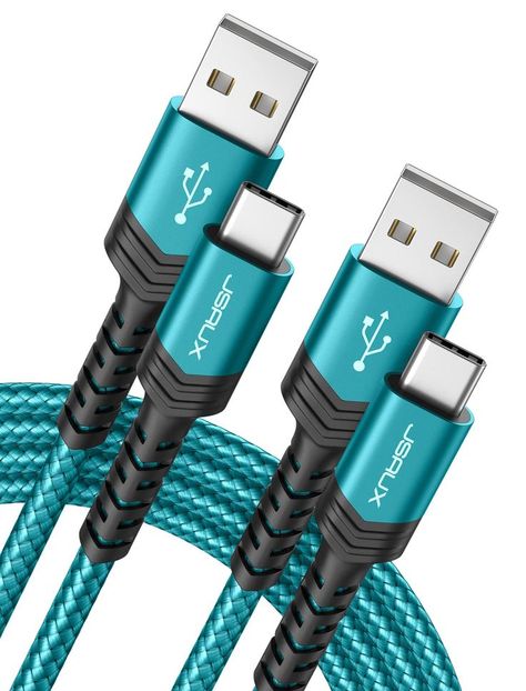 USB-C to USB A Cable 3.1A Fast Charging [2-Pack 10ft], JSAUX USB Type C Charger Cord Compatible with Samsung Galaxy S10 S9 S8 S20 Plus A51 A12 A11, Note 10 9 8, PS5 Controller USB C Charger-Green Welding Technology, Support Ipad, Slow Internet, Charger Cord, Phone Plug, Bluetooth Device, Wireless Controller, Phone Battery, Phone Charging