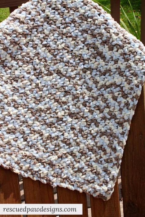 Make this Free Crochet Baby Blanket Pattern with my beginner friendly pattern! Find this and many more patterns at Rescued Paw Designs via @rescuedpaw Soft Crochet Baby Blanket, Crochet Baby Blanket Beginner, Bernat Baby Blanket Yarn, Repeat Crafter Me, Crochet Baby Blanket Free Pattern, Easy Crochet Baby Blanket, Soft Crochet, Crochet For Beginners Blanket, Bernat Blanket Yarn