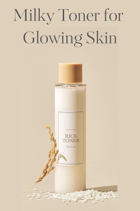 Transform your skin with Rice Toner, infused with 77.78% Korean rice and niacinamide. Ideal for dry, dull, and combination skin, this vegan, fragrance-free essence hydrates and illuminates for a flawless glass skin effect. Elevate your skincare routine with this glow-enhancing powerhouse! Toner For Glowing Skin, Milky Toner, Rice Toner, Korean Rice, For Glowing Skin, Glass Skin, Combination Skin, Fragrance Free, Korean Skincare