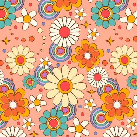 60s Flower Pattern, 70s Flower Pattern, Graphic Arts Illustration, Bling Wallpaper, Sharpie Art, Parade Float, Hippie Flowers, Motif Vintage, Flower Background