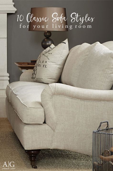 Overwhelmed when trying to find the perfect sofa for your living room?  Check out this post with 10 Classic Sofas that will never go out of style.  |  www.andersonandgrant.com Traditional Couch, Classic Sofa Styles, Country Sofas, English Roll Arm Sofa, Timeless Sofa, Traditional Sofa, Rolled Arm Sofa, Classic Sofa, Living Room Collections