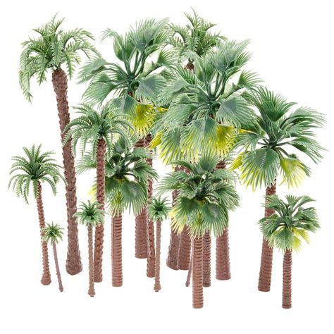 Miniature Palm Trees, Mini Palm Tree, Diorama Supplies, Miniature Diorama, Safari Decorations, Model Tree, Model Train Scenery, Miniature Trees, Diy Bracelets Easy