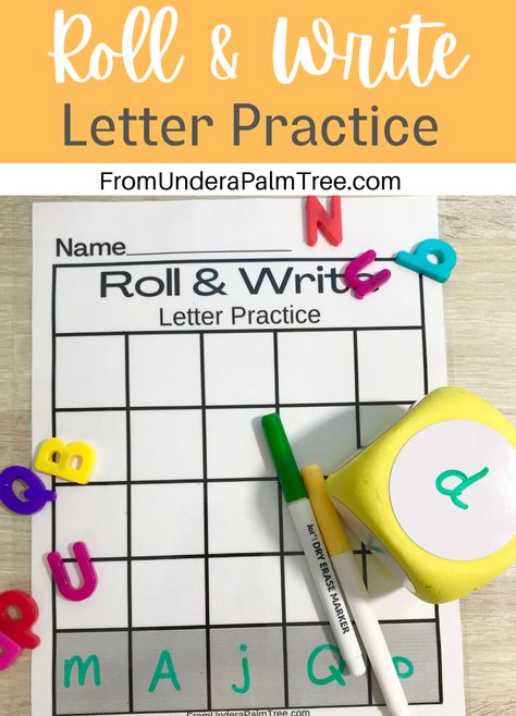 Roll and Write Letter Practice < From Under a Palm Tree Roll And Write Letters Free Printable, Roll And Write Letters, Roll And Write, Letter Practice, Word Bingo, Alphabet Songs, Practice Makes Perfect, Magnetic Letters, Sight Word Practice