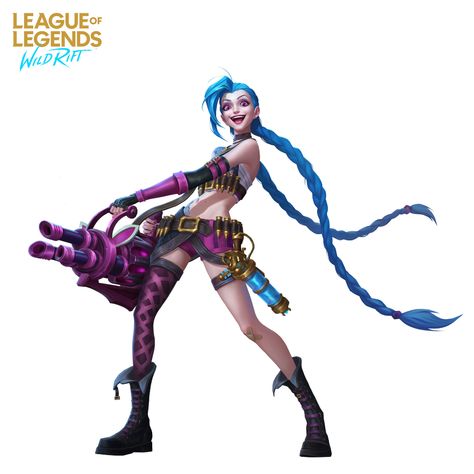 ArtStation - League of Legends: Wild Rift - Jinx, Zhongqi Li Marc Brunet, Lol Jinx, Wild Rift, Jinx League Of Legends, League Of Legends Characters, Riot Games, Lol League Of Legends, Inspirational Artwork, Superhero Design