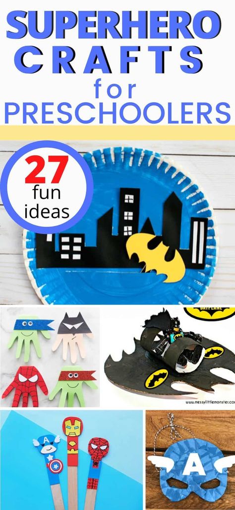 Superhero Crafts For Kids, Superman Crafts, Birthday Party Craft Ideas, Superhero Teacher Appreciation, Batman Crafts, Superhero Craft, Party Craft Ideas, Hero Crafts, Crafts For Preschoolers