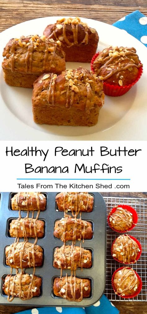 My Healthy Peanut Bpeanut butter bananautter Banana Muffins recipe is a great way to use up over ripe bananas ! A peanut butter lover’s healthy treat with a peanut butter drizzle on top. Perfect at any time of the day be it breakfast, a teatime treat or popped into your lunchbox. Healthy Peanut Butter Banana Muffins, Peanut Butter Drizzle, Over Ripe Bananas, Banana Muffins Recipe, Peanut Butter Banana Muffins, Chop Recipes, Detox Salad, Banana Muffin Recipe, Timber Frames