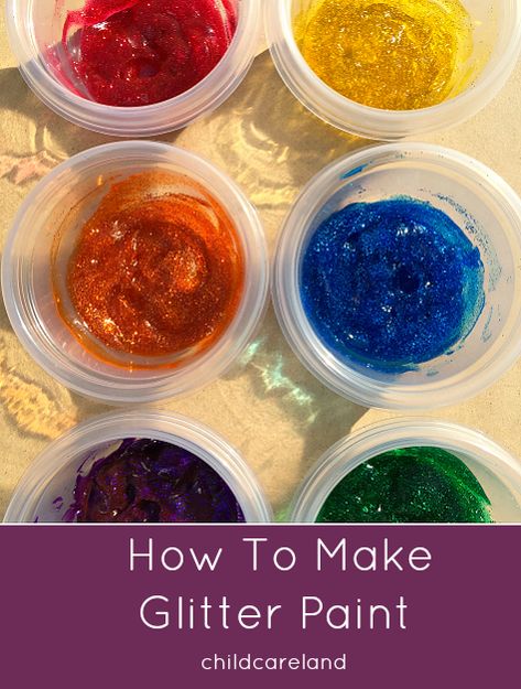 We made glitter paint today ... very easy and fun to do!! How To Make Glitter Paint, Glitter Art For Kids, Glitter Paint Diy, Home Made Glue, Preschool Recipes, Chanel Candles, Homemade Glitter, Galaxy Crafts, Artistic Crafts