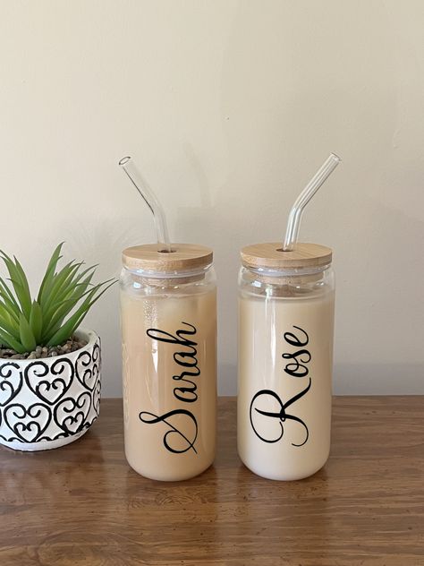 Iced Coffee Cup, The Beer, Glass Straws, Beer Glass, Font Style, Glass Tumbler, Permanent Vinyl, Glass Cup, Cricut Crafts