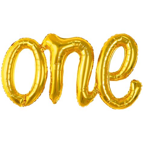 PRICES MAY VARY. LARGE - 20 INCH | PERFECT PHOTO PROP - Wanting to have an elegant & complete gold one balloon party supplies for 1st Birthday balloons or Anniversary Decoration? This large Gold One Letter Balloon, will complete First-themed party. One script letter balloon comes with 32 Foot Gold ribbon and 8 Inch Straw to inflate gold one balloons gold. Use one mylar balloon for any events like happy first birthday balloon, anniversary, or any 1st events you could think of with one year balloo One Birthday Balloons, Number One Balloon, 1st Birthday Decoration, 1st Birthday Party Favors, Gold Birthday Decorations, First Birthday Sign, First Birthday Balloons, 1st Birthday Balloons, 1st Birthday Girl Decorations