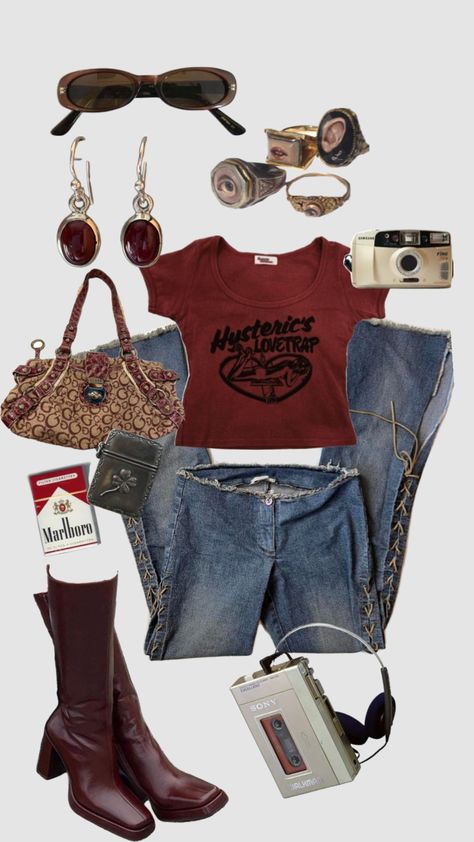 Indie Rock Concert Outfit Ideas, Vintage Shopping Outfit, Kpop Fashion Aesthetic, Old Fashion Clothes Vintage Style, 70’s Fashion Aesthetic, Battle Of The Bands Outfit, Dark Autumn Summer Outfits, Music Genre Outfits, Fall Aesthetic Outfit Vintage