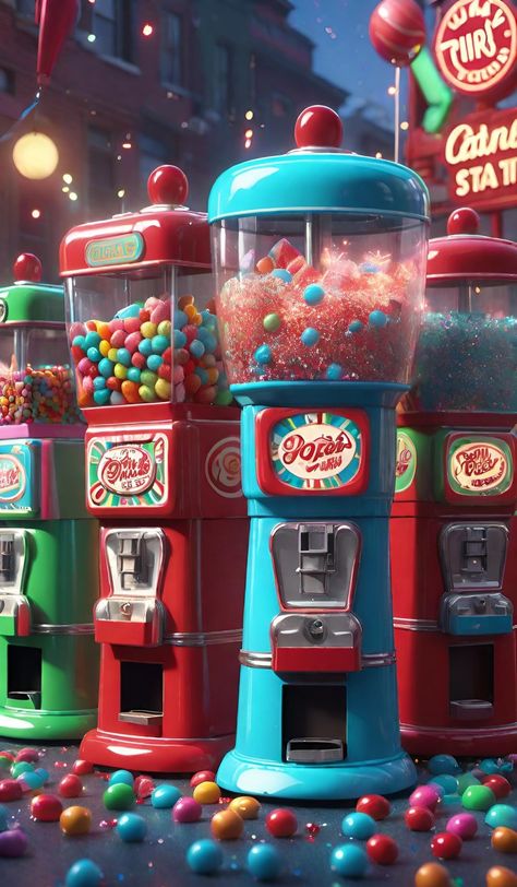 Candy Wallpaper, Gorgeous Images, Gumball Machines, Kimberly Ann, Candy Art, Vending Machines, Gumball Machine, Colorful Candy, Dream Art