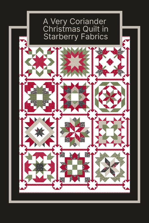 A Very Coriander Christmas Sampler quilt featuring Starberry Fabrics. Starberry fabrics by Corey Yoder of Coriander Quilts for Moda Fabrics will be in quilt shops in May 2024. Make this beautiful sampler quilt! Corey Yoder Quilts, Christmas Swoon Quilt, Ohio Starlight Quilt, Woodberry Way Quilts, Christmas Quilt Fabric Collections, Coriander Quilts, Good Morning And Happy Friday, Happy Quilts, Christmas Sampler