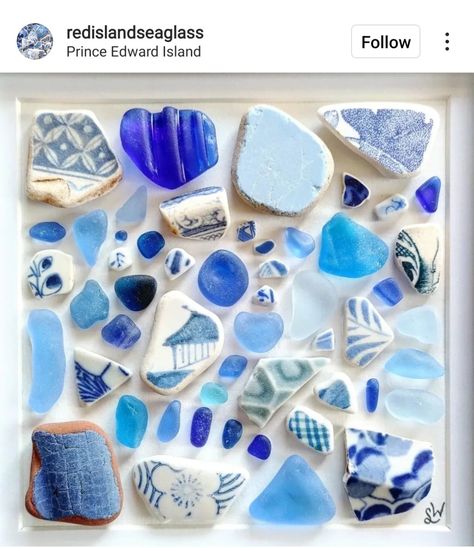 Shell Glass Art, Sea Glass Mosaics, Sea Pottery Mosaic, Seaglass Mosaics, Sea Glass Projects, Sea Glass Ideas, Sea Glass Display, Greece Vibes, Sea Glass Diy