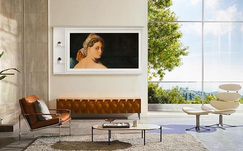 65-Inch Class The Frame QLED 4K Art TV (2022) | Samsung US The Frame Tv Samsung, Tv 65 Inch, Frame Tv Samsung, The Frame Tv, Art Tv, Barcelona Chair, Mounted Tv, Old Tv, The Frame