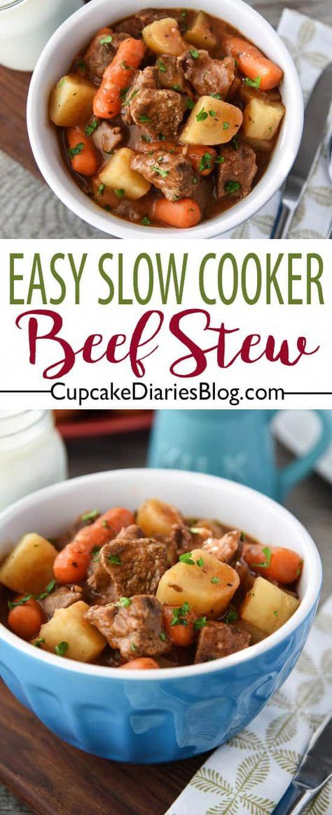 Soup Slow Cooker Recipes, Easy Slow Cooker Beef Stew, Slow Cooker Beef Stew Easy, Stew Easy, Crockpot Recipes Beef Stew, Easy Beef Stew, Slow Cooker Recipes Beef, Beef Stew Crockpot, Slow Cooker Beef Stew