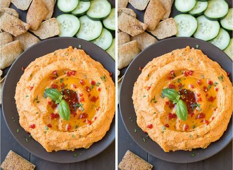 11 Tips for Making Homemade Hummus | Eat This Not That Roasted Red Pepper Hummus Recipe, Red Pepper Hummus Recipe, Tomato Hummus, Basil Hummus, Greek Grilled Chicken, Chocolate Chip Zucchini Bread, Oven Baked Ribs, Hummus Wrap, Delicious Dips Recipes