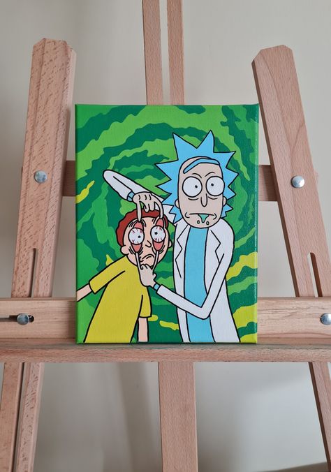 Rick And Morty Money, Patrick Star Painting Canvas Easy, Easy Rick And Morty Painting, Rick And Morty Art Canvas, Painting Ideas Rick And Morty, Rick And Morty Canvas Painting, Rick And Morty Painting Ideas, Rick And Morty Canvas, Rick And Morty Painting