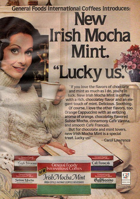 International Coffee General Foods International Coffee, Coffee Ads, Club Posters, 70s Memories, Mint Coffee, Toy Labels, Nostalgic Childhood, Mint Mocha, Tea Club