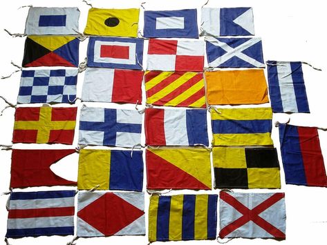 MARINE NAVY Signal Code FLAG Set -Set of Total 26 flag - 100% COTTON | eBay Maritime Signal Flags, Nautical Signal Flags, Flag Code, Coast House, Camp Gear, Flag Garland, Signal Flags, Nautical Flags, Vintage Flag