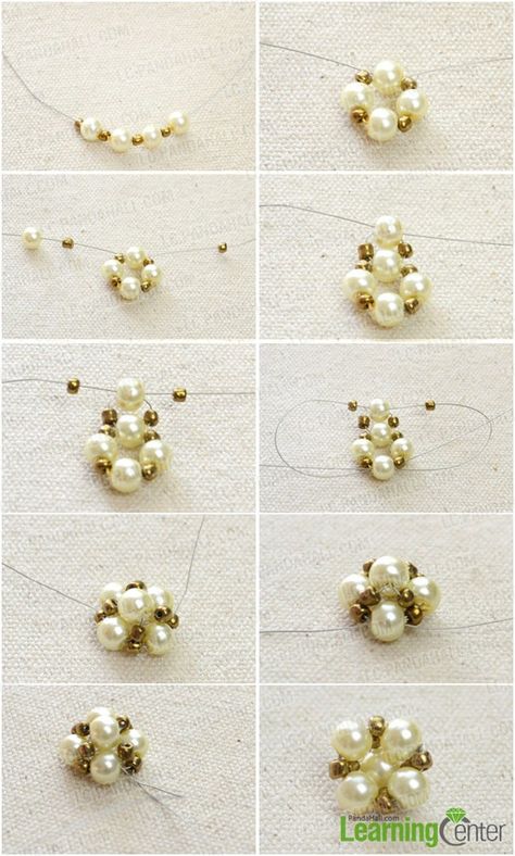 How do You Make Handmade Pearl Stud Earrings Step by Step- Pandahall.com Diy Earrings Studs, Beading Earrings, Pola Manik, Beaded Earrings Diy, Gelang Manik, Beaded Jewelry Tutorials, Beaded Earrings Patterns, Bead Pattern, Sponge Holder