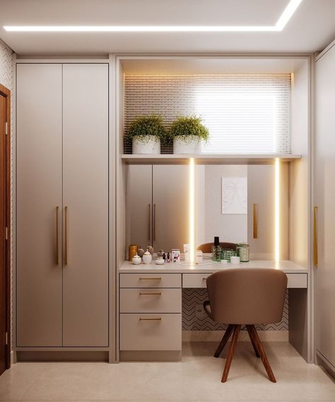 Wardrobe Designs Sliding, Wardrobe With Study Table Design, Sliding Wardrobe Designs, Wall Wardrobe Design, Small Bedroom Interior, Study Table Designs, Bedroom Redesign, Closet Design Layout, Dresser Design