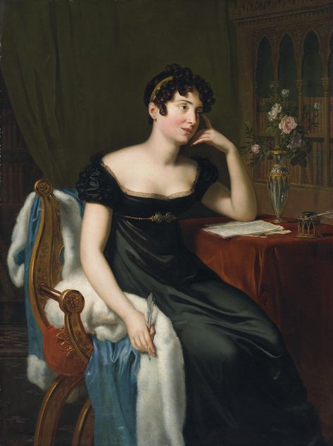 René Théodore Berthon: "Portrait of Lady Morgan" (Sydney Owenson) (1776-1859), Writer Date: c.1818, Oil on canvas Dimensions: 130 x 98 cm, Current location: National Gallery of Ireland; Dublin. Sydney Morgan, National Gallery Of Ireland, Mary Wollstonecraft, University Of Southampton, Regency Gown, Regency Fashion, Mary Shelley, Regency Era, Don Juan