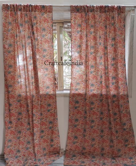 Vintage style floral cottage curtains, Floral Curtain for Living Room, Custom Drapes, boho floral semi sheer curtains, Vintage print Semi Sheer Curtains, Curtains Floral, Cottage Curtains, Curtains Vintage, Farmhouse Cabin, Curtain For Living Room, Unique Curtains, Floral Cottage, Magnetic Curtain