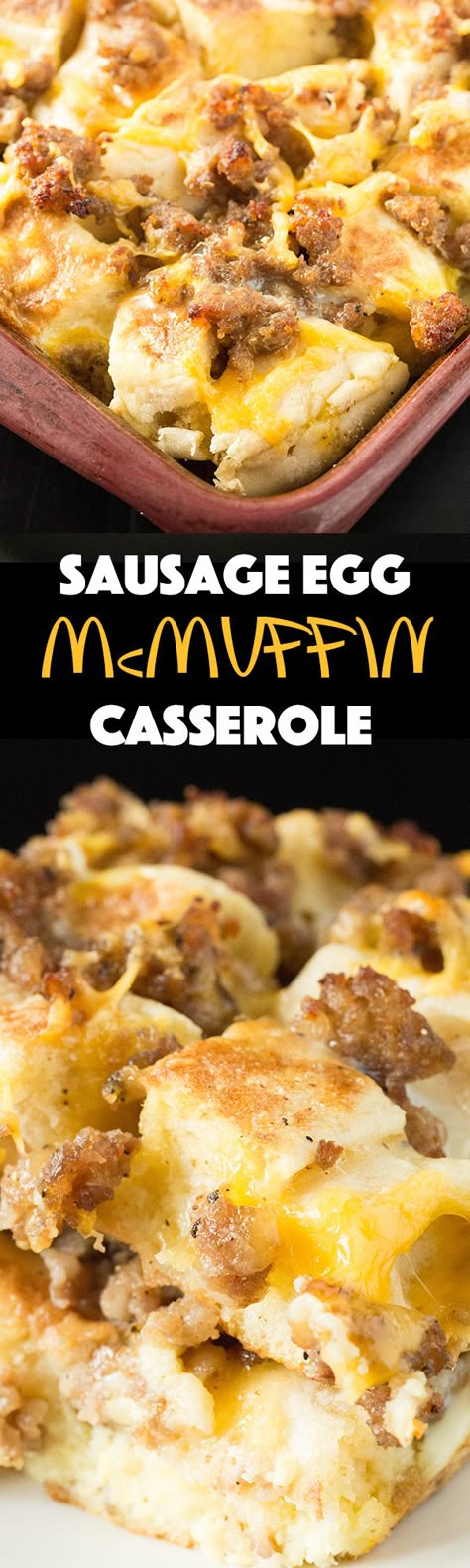 Mcmuffin Casserole, Muffin Casserole, Sausage Egg Mcmuffin, Sausage And Egg Mcmuffin, English Desserts, Delicious Breakfast Casserole, Egg Mcmuffin, Pastas Recipes, Egg Muffin