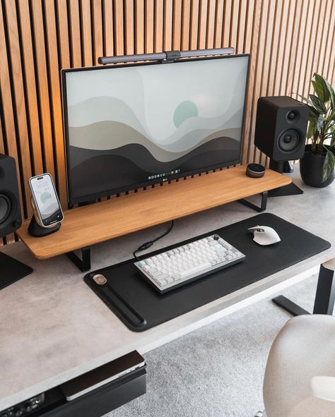 Minimalist Home Office, Desk Setups, Minimalist Desk, Desktop Setup, Minimalist Office, Setup Ideas, Office Workspace, Pc Setup, Ergonomic Office Chair