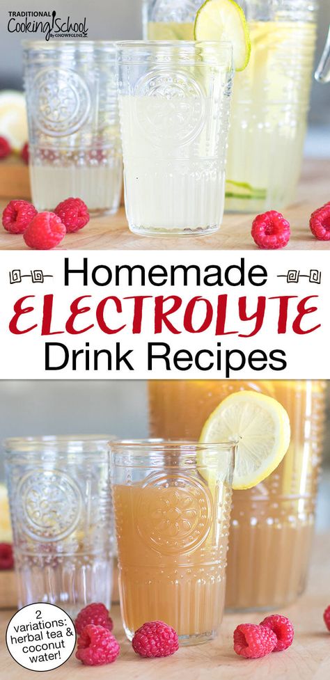 It is important to stay hydrated and replete in minerals all year round... whether you're enjoying the height of summer sports and hiking, fall football season, or even snow sports in the wintertime! Here are two electrolyte-rich sports drink recipes to help your family refuel with real food. #sports #drinks #recipe #electrolytes #hydrate Homemade Sports Drink Recipes, Gluten Free Cake Recipes Easy, Sports Drink Recipe, Homemade Sports Drink, Electrolyte Drink Recipe, Homemade Electrolyte Drink, Hiking Fall, Coconut Water Benefits, Natural Electrolytes