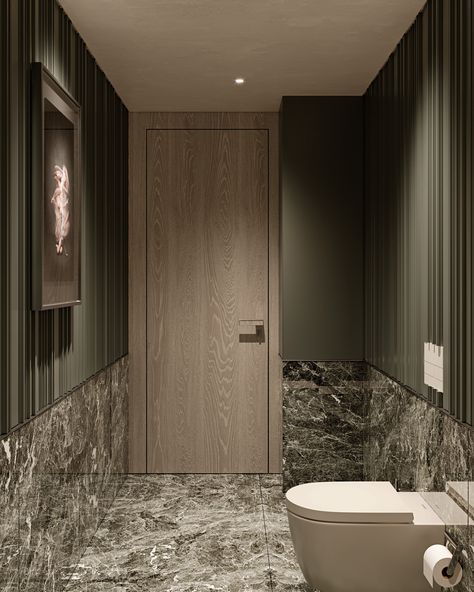 Ulus S House//Guest Bathroom :: Behance Hotel Washroom Design, Classic Guest Bathroom, Guest Toilet Luxury, House Guest Bathroom, Bathroom Behance, Wc Design, Restroom Design, Graphic Design Architecture, Interior Design Games