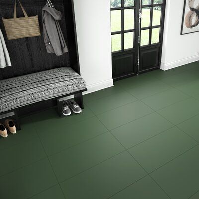 Pixl True Story 12" x 24" Porcelain Field Tile Color: Hunter Green Floor, Shaw Flooring, Elegant Tiles, Primary Bath, Stone Mosaic Tile, Ceramic Subway Tile, Green Flooring, Porcelain Mosaic Tile, Tile Trim