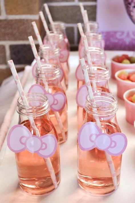 Hello Kitty Party Desserts, Hello Kitty Party Table Ideas, Hello Kitty Birthday Table Decorations, Pink Themed Toddler Birthday Party, Sanrio Birthday Decor, Hello Kitty Tea Party Ideas, Sanrio Birthday Ideas, Hello Kitty Adult Party, Hello Kitty Table Decorations